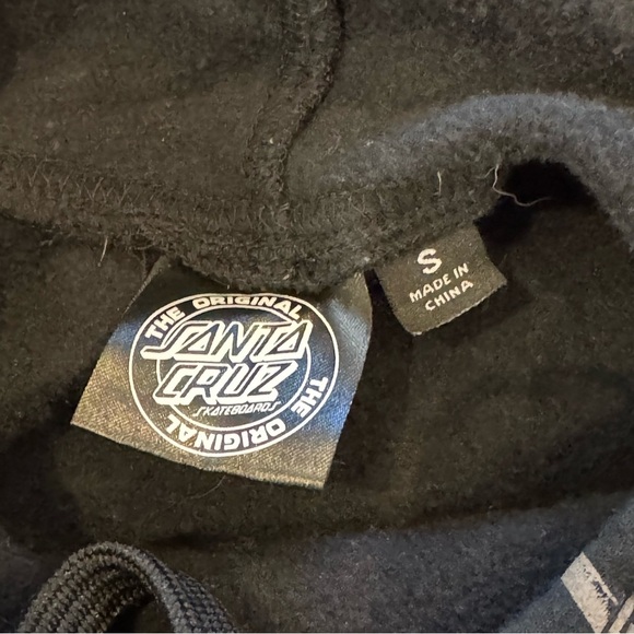 Women’s size small Santa Cruz pull over hoodie black bronze bones roses logo - Picture 6 of 8